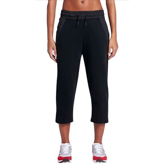 Nike Women's Tech Fleece Cropped Sneaker Pants Black Size XS NEW with tags - Picture 1 of 10